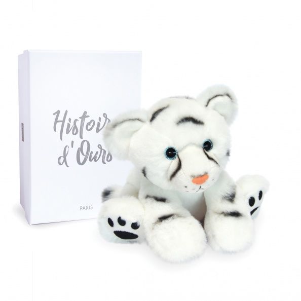  - terre sauvage - peluche bébé tigre blanc 18 cm 